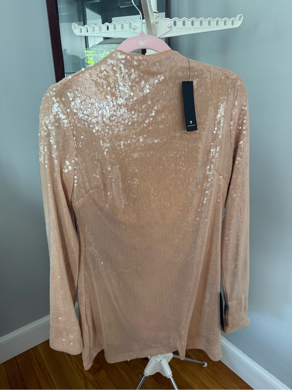 Lulu's tan/Gold Sequin Dress